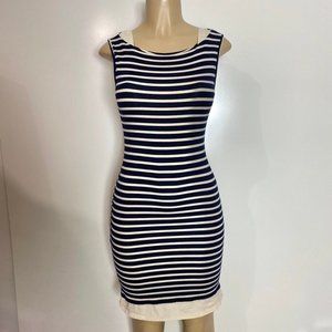 Monteau Nautical Stripe Bodycon Dress Size Medium